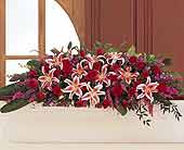 Stems... A Florist, Scottsdale, Arizona - Amethyst and Ruby Casket Spray, picture