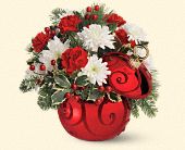 Teleflora's Ruby Swirl Ornament Bouquet, picture