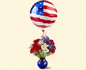 Stems... A Florist, Scottsdale, Arizona - Red, White and Balloon Bouquet, picture