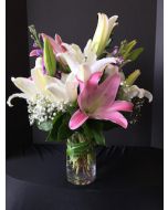Assorted Lilies with Babies Breath