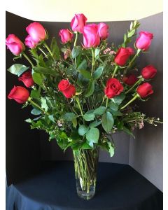 Two Dozen Pink and Red Roses