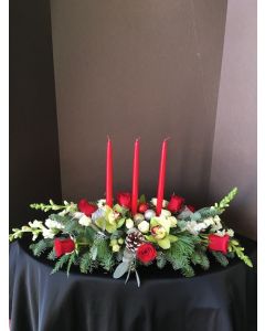Christmas Centerpiece with 3 Candles