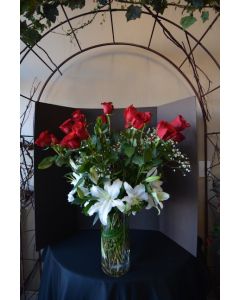Long Stem Roses and Lilies