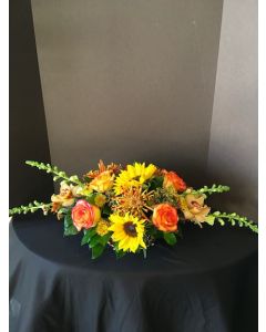 Thanksgiving Centerpiece with Sunflowers
