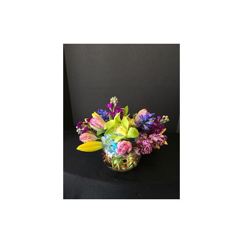 Bubble Bowl of Colorful Flowers