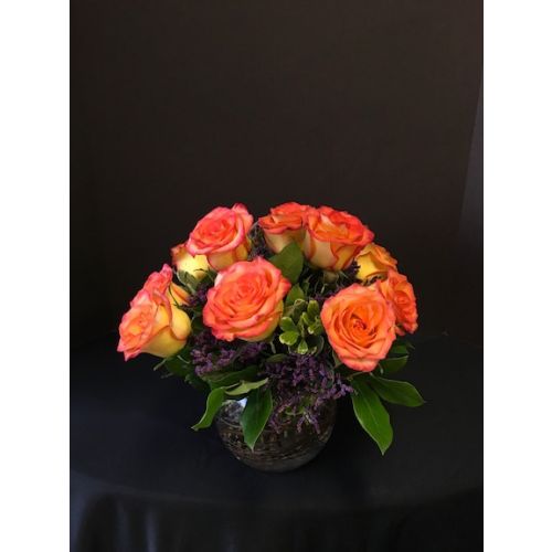 Circus Roses in a Small Bowl
