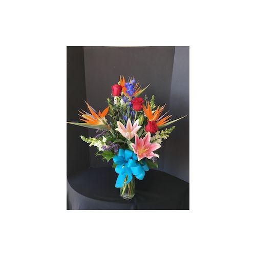 Tropical Flowers Colorful Arrangement